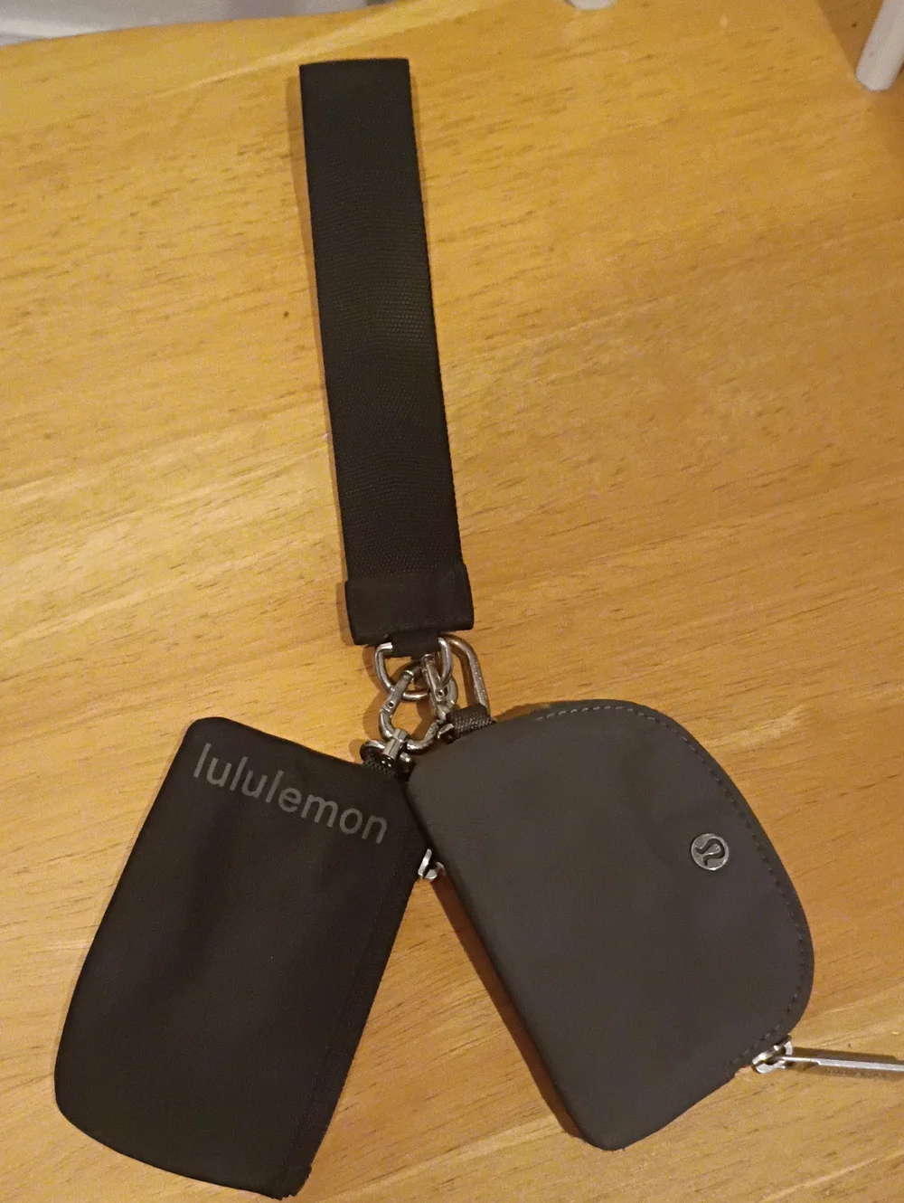 lululemon athletica Black Wrist Strap with Dual Pouches